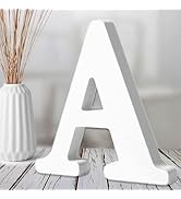 AOCEAN 6 Inch White Wood Letters Unfinished Wood Letters for Wall Decor Decorative Standing Lette...