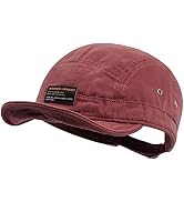 CLAPE Short Brim Baseball Cap 5 Panel Hat Soft Short Bill Trucker Cap Flat Snapback Hats Casual O...