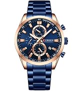 FANMIS Mens Luxury Watches Business Chronograph Dress Waterproof Leather Strap Analog Quartz Wris...