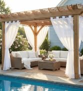 NICETOWN Outdoor & Indoor Sheer Curtains 84 inches Long 2 Panels, Waterproof Sheer Texture Panels...