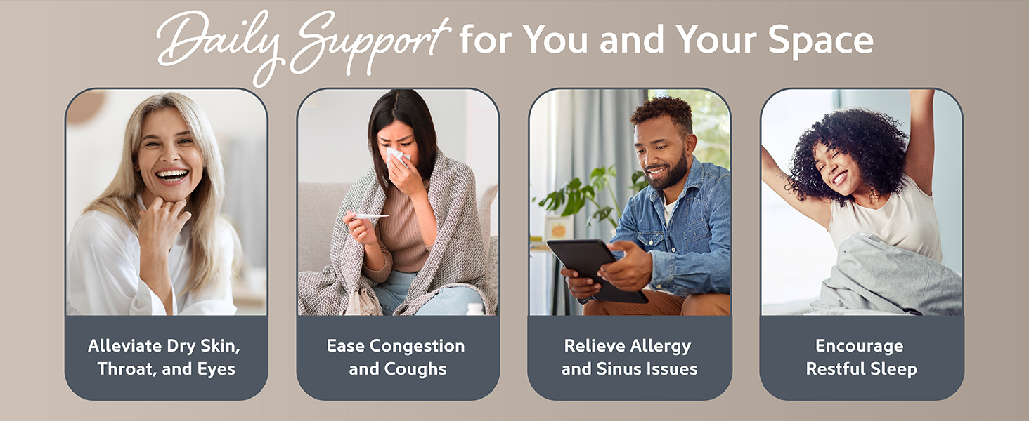 daily support humidifier cool warm mist benefits allergies congestion cough