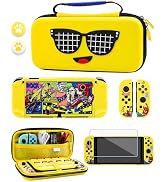 GLDRAM Yellow Switch OLED Case Bundle, Portable Travel Carrying Storage Bag for Nintendo Switch O...