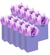 qiqee 10PCS Violet Mini Gift Bags with Tissue Paper Handles 6.3"x4.7"x2.4" Small Size Present Par...