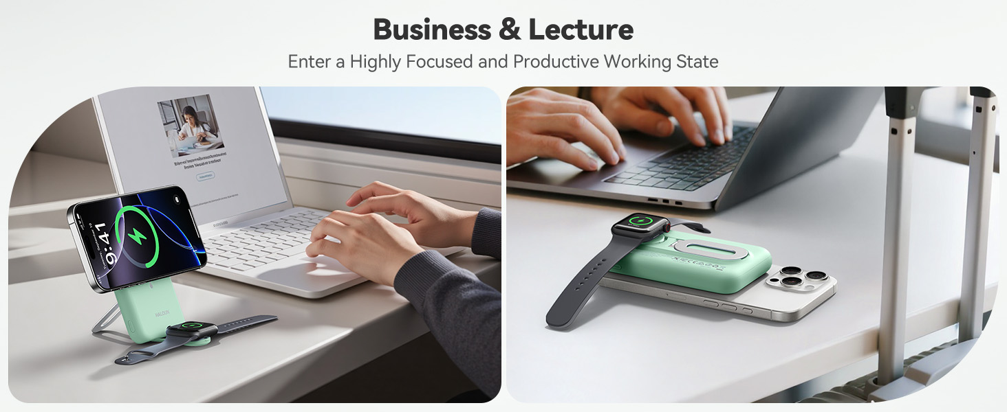 Haloun Magnetic Power Bank green -5-2