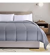 NEXHOME PRO 100% Organic Natural Bamboo Cooling Comforter,Light Grey 106" L x 90" W King Lightwei...