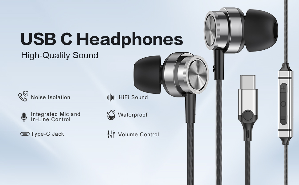 usb c wired headphones;type c wired headphones;usbc earbuds wired;iphone 15 headphones wired