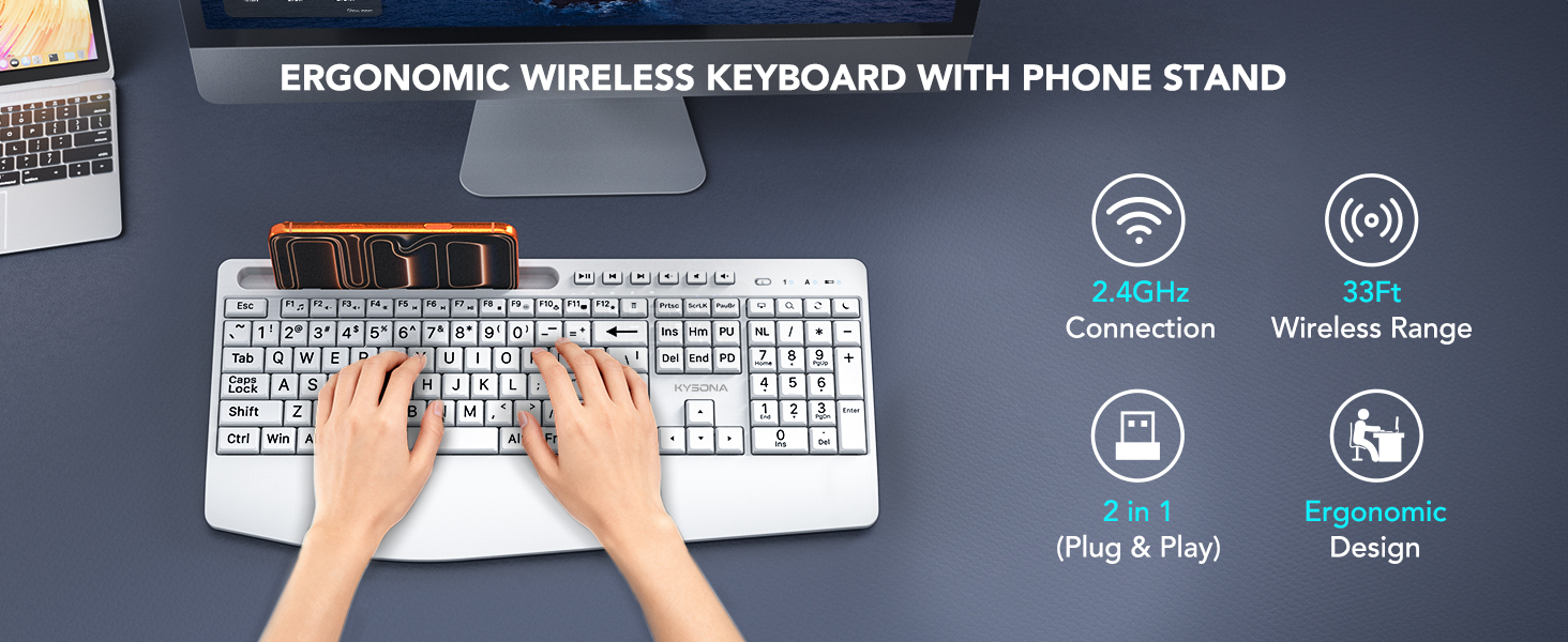 large print wireless keyboard