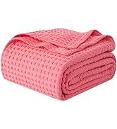 Elegant Comfort Premium 100% Cotton Waffle Blanket - Lightweight Breathable Waffle Weave Bed Blan...