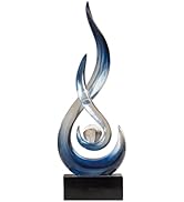 XYQXYQ Modern Abstract Art Table Decoration,Resin Gold Statue Modern White Ornaments for Living R...