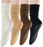 Nymmoata Slouch Pilates Socks for Women: 4 Pack Long Pilates Outfits for Girl - Knee High Yoga Gr...