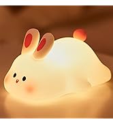 Rabbit Night Light for Kids Gift, Rechargeable Bunny Lamp Kids Touch Lights for Bedroom, LED Port...