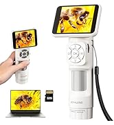 JL113 Microscope for Kids Adults with 2.8" IPS Screen, Handheld Digital Microscope Camera Anti-Sh...