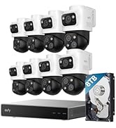 eufy 4K NVR Security Camera System S4 Max, 8 Cam with 8TB HDD, POE, Wired, 24/7 Recording, Triple...