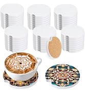 Guiqulai 48 PCS Sublimation Ceramic Car Coasters Blanks, Absorbent Ceramic Sublimation Coasters B...