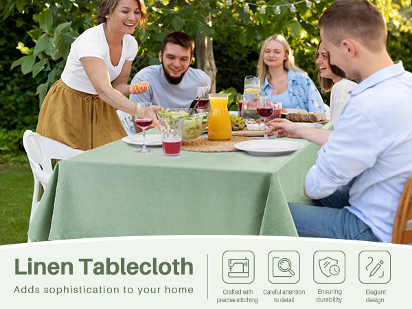 Sage green tablecloth