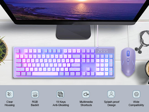K1 RGB Gaming Keyboard with Clear Housing