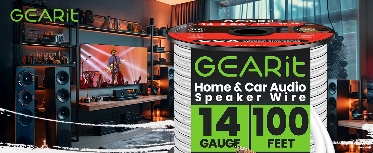 speaker wire 14 gauge 100 ft