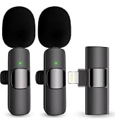 Professional Wireless Lavalier Lapel Microphone for iPhone, iPad, Cordless Omnidirectional Conden...