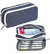Della Gao Pencil Case Large Capacity Pencil Pouch Soft Quilted Pen Bag Office Stationery Organize...