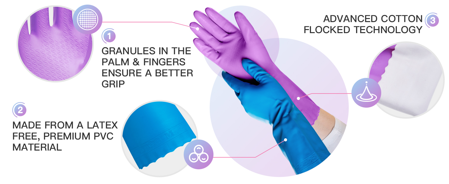 Flocklined Cleaning Gloves