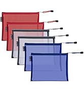HRX Package Nylon Mesh Cosmetic Bags Zippered, 6PCS A5 Makeup Travel Cases Organizer Pouches for ...