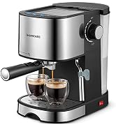 Ihomekee Espresso Machine 15 Bar Pump Pressure, Espresso and Cappuccino Coffee Maker with Milk Fr...