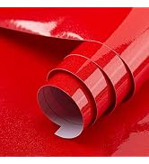 BAYYA Red Peel and Stick Wallpaper for Kitchen Bathroom Living Room Walls,Waterproof Contact Pape...