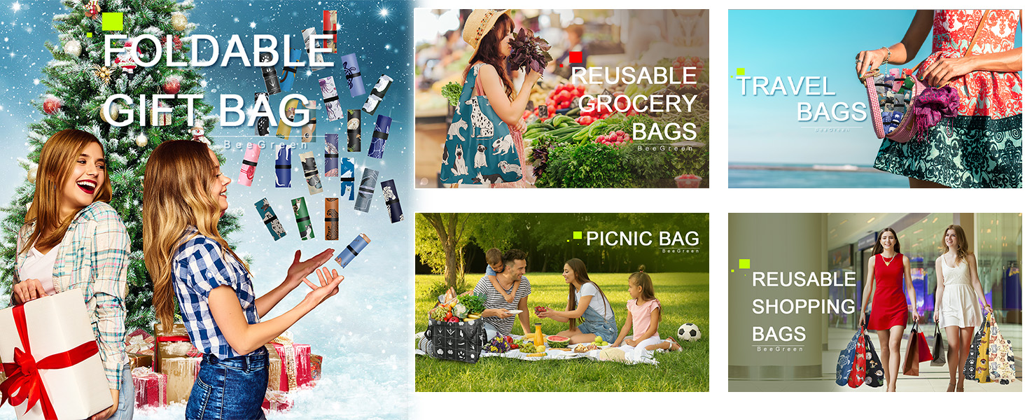 BeeGreen Animal Reusable Grocery Bags