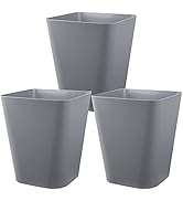 Small Bathroom Trash Can Plastic Garbage Can Square Waste Basket Trash Bins Container Bins for Ba...