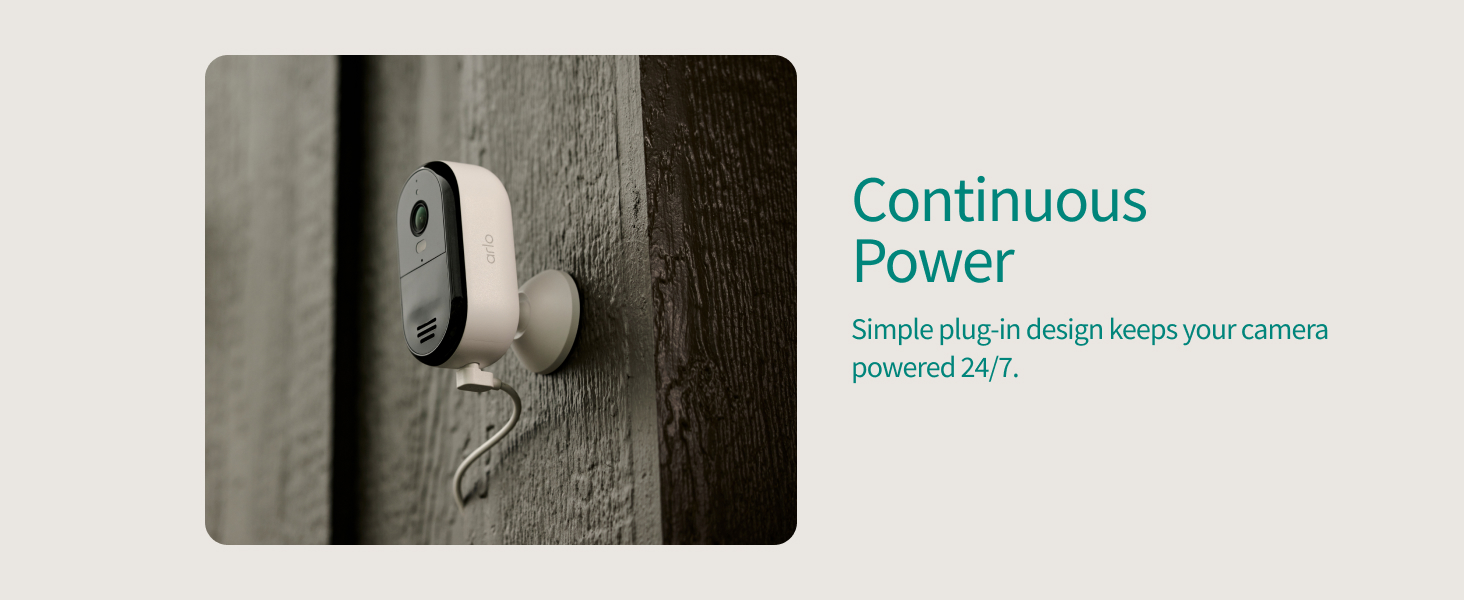 Arlo Essential Plug-in Security Camera 2K