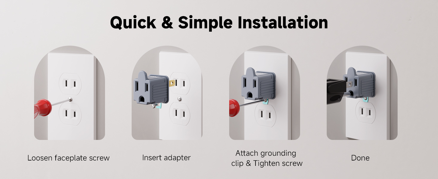 Reliable 2 to 3 prong outlet adapter powering grounded devices in older home outlets