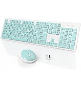 Wireless Keyboard and Mouse, WisFox Full-Size Wireless Mouse and Keyboard Combo, 2.4GHz Silent US...