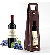 RYDDOY Wine Gift Bag, Reusable Leather Wine Tote Carrier, Single Bottle Champagne Beer Gift Bags ...