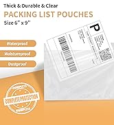 Shipping Label Sleeves 6" x 9" (100 Packs) BESTIKER Clear Adhesive Packing Slip Pouches, Packing ...