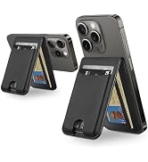 TopMade Magnetic Phone Wallet with Stand, Card Holder for iPhone 16/15/14/13/12 Series, Leather, ...