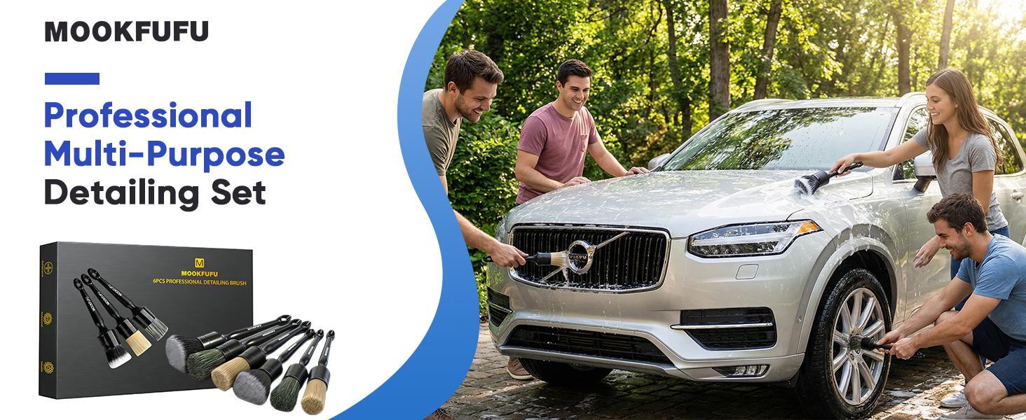 Professional Car Detailing Brush Set