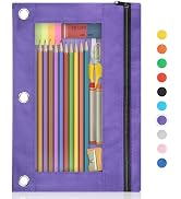 Shemira Pencil Pouch for 3 Ring Binder, Binder Pencil Pouch with Smooth Zipper, Clear Window Penc...
