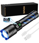 Voylite Rechargeable Flashlights High Lumens - 100000 LM, 5000mAh Battery with LCD Display, 3 Mod...