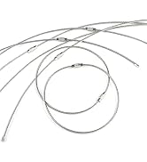 Pawfly 5 Inch/10 Inch Wire Keychain Cable Large Stainless Steel Key Ring Loop Holder, 20/50/100 Pack