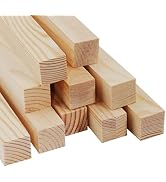 Square Wooden Dowels Wood Dowel Rods for Crafts 1" x 12", 10 PCS Square Wooden Sticks for Crafts,...