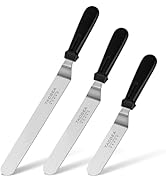 TACGEA Icing Spatula, Angled Offset Cake Spatula with 6", 8", 10" Stainless Steel Blade Set of 3