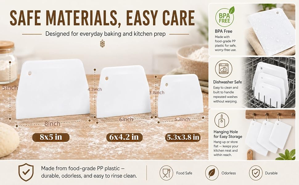 Food Grade Trapezoidal Bread Scraper Bowl Scraper Set