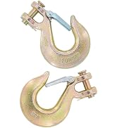 2 Packs Clevis Slip Hook with Safety Latch, XHMAXE 3/8 Inch Heavy Duty G70 Forged Steel for Trail...