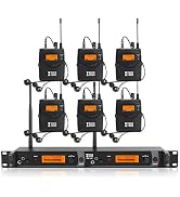 XTUGA IEM1200 UHF Wireless in-Ear Monitor System 6-Bodypack Receivers, Metal Wireless IEM System,...