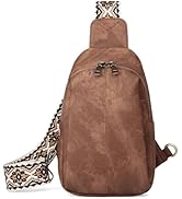 RNIEGA Small Sling Bag for Women Leather Fashionable Crossbody Fanny Packs Chest Bag for Women wi...