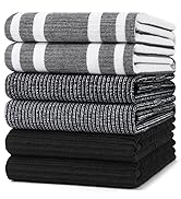 Homaxy Premium Kitchen Towels(18”x 28”, 6 Pack), Large Cotton 380 GSM Kitchen Hand Towels, Soft a...