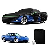DTNESS Car Cover for 2005-2013 Corvette C6 with Cotton Layer & Zipper Door | 210D waterproof cove...