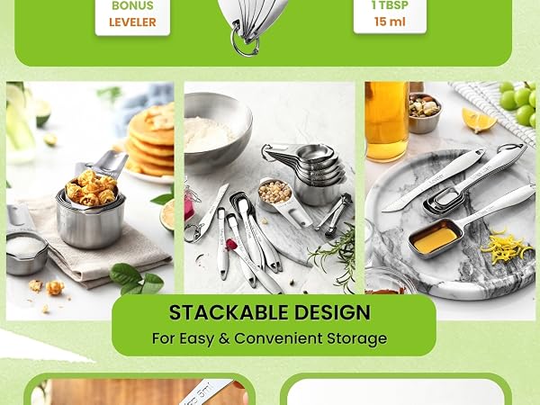 Stackable Measuring Cups & Spoons