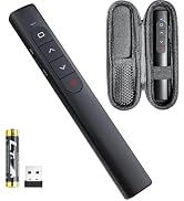 Presentation Clicker with Case,Wireless Presenter Remote with Laser Pointer Hyperlink & Volume Re...