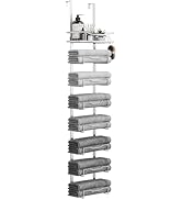 Hanging Towel Racks for Bathroom No Drill - Over The Door 8-Tier Bath Towel Storage Organizer for...